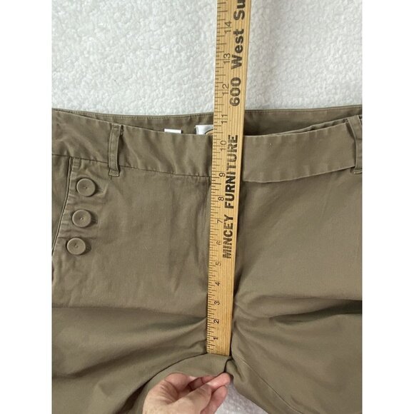 Talbots Pants Womens 8 Khaki Crop Capri Chino Stretch 3 Button Sailor 31x22 - Picture 10 of 15